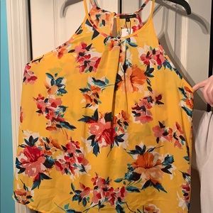Yellow floral tank top NWT